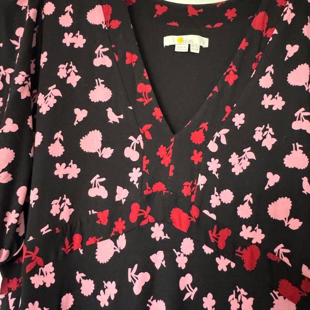 Boden Black and Pink Midi Dress - Picture 4 of 8